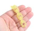 1ft Frosted Yellow Plastic Chain Links, 19mm, Matte Acrylic, Small Connectors