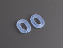 1ft Frosted Light Sapphire Blue Acrylic Chain Links, 19mm, For Cute Bracelets