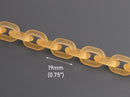 1ft Frosted Orange Acrylic Chain Links, 19mm, Pastel Kawaii, For Cute Bracelets