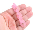 1ft Frosted Light Pink Chain Links, 19mm, Matte Acrylic, Small Connectors, Kawaii