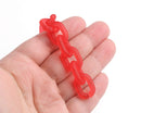 1ft Frosted Ruby Red Acrylic Chain Links, 19mm, Matte Acrylic, For Bracelets