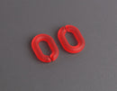 1ft Frosted Ruby Red Acrylic Chain Links, 19mm, Matte Acrylic, For Bracelets