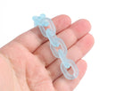 1ft Frosted Ice Blue Acrylic Chain Links, 19mm, Matte Light Blue, Small Ovals