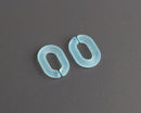 1ft Frosted Ice Blue Acrylic Chain Links, 19mm, Matte Light Blue, Small Ovals