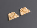 4 Trapezoid Cabochons in Pale Yellow Marble, Undrilled Blanks, Small Cab Flatbacks, Acetate, 23 x 14.5mm