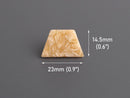 4 Trapezoid Cabochons in Pale Yellow Marble, Undrilled Blanks, Small Cab Flatbacks, Acetate, 23 x 14.5mm