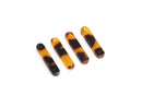 4 Tortoise Shell Bar Links with 2 Holes, Flat Rectangle with Rounded Corners, Acetate Plastic, 20.5 x 4mm