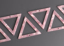 2 Triangle Pendants in Blush Pink Marble, Light Pink Pearl Charms, Cellulose Acetate, 34.5 x 30mm