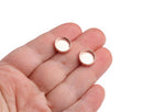 4 Round Bezel Stud Earring Settings in Rose Gold, Metal Brass, Deep Base Tray with Cup and Post, Fits 10mm Cabochons
