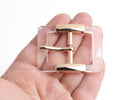1 Large Clear Lucite Buckle with Shiny Gold Closure, Contoured, Sewing Notions for Swimsuits and Bags, 2 x 1.6"