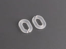 1ft Frosted Clear Acrylic Chain Links, 19mm, Matte White Crystal, For Jewelry Making