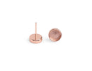 4 Rose Gold Plated Bezel Stud Earring Settings, Deep Base Tray with Round Cup, Thin Frame, Fits 8mm Cabs