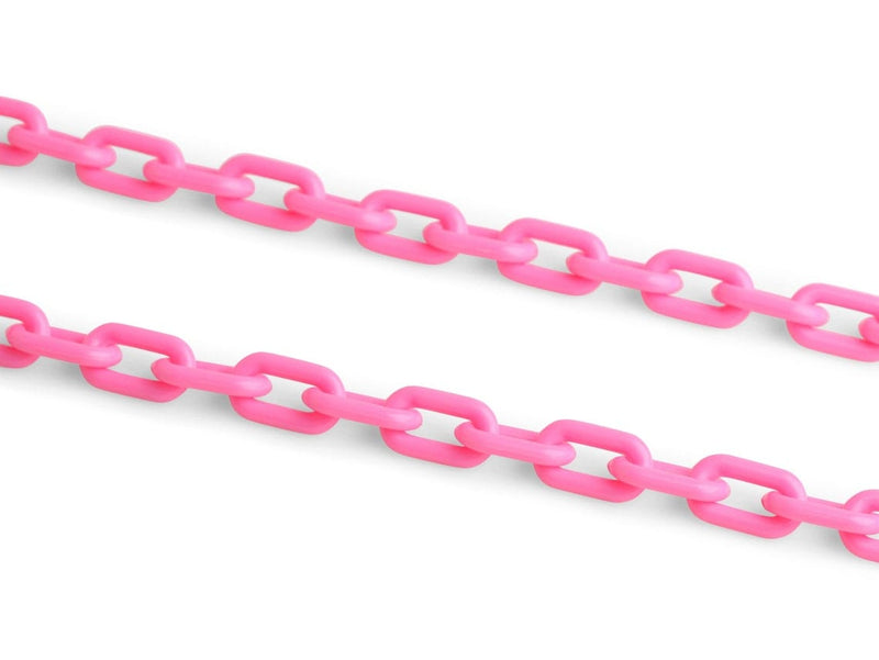 1ft Small Light Pink Acrylic Chain, 13.5mm, Long Continuous Length, For Jewelry and Crafts