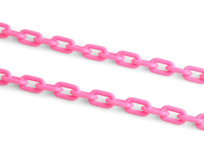 Round Pink Chain 1ft Small Light Pink Acrylic Chain, 13.5mm, Long Continuous Length, Fo
