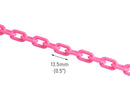 1ft Small Light Pink Acrylic Chain, 13.5mm, Long Continuous Length, For Jewelry and Crafts