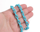 1ft Small Blue Teal Acrylic Chain, 13.5mm, Long Continuous Length, For Jewelry