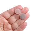 4 Small Circle Charms in Nude Pink and Silver Grey, Flat Round Discs, Reversible, Cellulose Acetate, 15mm