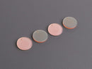 4 Small Circle Charms in Nude Pink and Silver Grey, Flat Round Discs, Reversible, Cellulose Acetate, 15mm