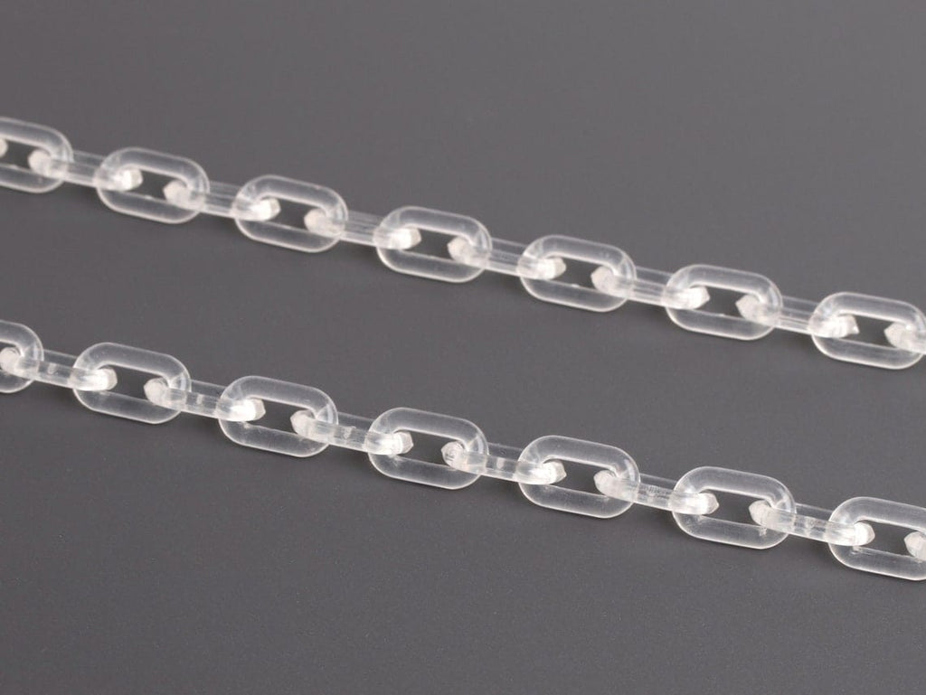 1ft Clear Acrylic Chain Links, 24mm, Transparent, For Cuban Link