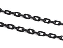 1ft Small Black Acrylic Chain, 13.5mm, Long Continuous Length, Paperclip Connectors