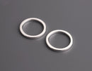 4 Round Ring Link Beads in Silver Plated, Small O Rings for Purses and Jewelry, Flat Washer Hardware, Metal Brass, 20mm