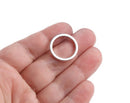 4 Round Ring Link Beads in Silver Plated, Small O Rings for Purses and Jewelry, Flat Washer Hardware, Metal Brass, 20mm