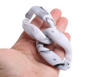 1ft Carrara Marble Acrylic Links, 64mm, White Grey Marble, Big Raised Curb Chain