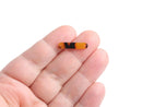 4 Tortoise Shell Bar Links with 2 Holes, Flat Rectangle with Rounded Corners, Acetate Plastic, 20.5 x 4mm