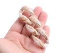 1ft Cafe Latte Acrylic Chain Links, 38mm, White Beige Brown, Raised Curb Chain