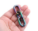 1ft Midnight Opal Acrylic Chain Links, 31mm, Iridescent Oil Slick, For Jewelry