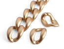 1ft Matte Faux Gold Chain Links, 38mm, Metallic Acrylic, Extra Large for Bag Straps
