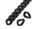 1ft Small Matte Black Acrylic Chain Links, 18.5mm, For Women's Curb Bracelets