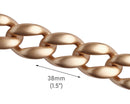1ft Matte Faux Gold Chain Links, 38mm, Metallic Acrylic, Extra Large for Bag Straps