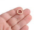 4 Small Ring Bead Links in Rose Gold Plated, Slider Ring Washers, For Macrame, Purses and Jewelry Crafts, Metal Brass, 14mm