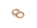 4 Small Ring Bead Links in Rose Gold Plated, Slider Ring Washers, For Macrame, Purses and Jewelry Crafts, Metal Brass, 14mm