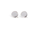 4 Silver Plated Bezel Stud Earring Settings wiht 1 Loop, Deep Base Tray with Round Cup, Fits 10mm Cabs