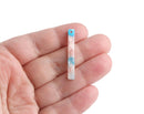 4 Thin Bar Charms in White Pearl, Light Blue and Pink, 1 Hole Bead, Earring Charms in Pastels, Acetate Plastic, 35 x 4.5mm