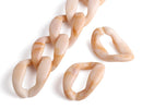 1ft Large Acrylic Chain Links in Cafe Latte, 52mm, Big and Chunky, Raised Curb Chain