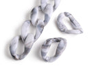1ft Carrara Marble Acrylic Links, 52mm, Extra Large Size, Raised Curb Chain