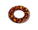 2 Round Acrylic Links in Tortoise Shell, Plastic O Ring with Split, Purse Hardware and Sewing, Acrylic, 48mm