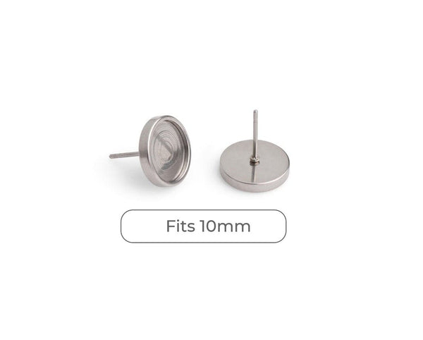  DROLE Stainless Steel Bezels for Earring and Pendant - 200Pcs  10mm Stud Earring with Post Kit and 40Pcs 30mm Stainless Steel Bezels and  Cabochons for Jewelry Making DIY Project