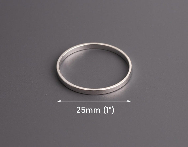 Silver Plated Ring Link Beads, Extra Thin O Rings, Flat Circle, Purs