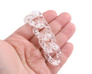 1ft Snow Dappled Clear Acrylic Chain Links, 30mm, White Spray Painted, For Bags