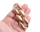 1ft Matte Faux Gold Chain Links, 38mm, Metallic Acrylic, Extra Large for Bag Straps
