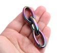 1ft Midnight Opal Acrylic Chain Links, 35mm, Iridescent, Oil Slick Effect, Spacecore