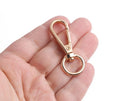 2 Gold Snap Hooks with Swivel for Bags, Metal, Large Push Gate Clips, Purse Strap Attacher Rings, Designer Hardware, 1.9" Inch