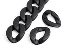 1ft Large Matte Black Chain Links, 39mm, Thick and Chunky Curb Twists, For Purse Chain