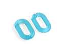 1ft Ice Blue Acrylic Chain Links, 31mm, Transparent, Oval Cable Connectors