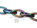 1ft Midnight Opal Acrylic Chain Links, 35mm, Iridescent, Oil Slick Effect, Spacecore
