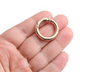 2 Gold Spring Gate Clips, Handbag Purse Strap Attacher Rings, Purse O-Rings, Round Carabiner, Zinc Alloy Metal, 1" Inch